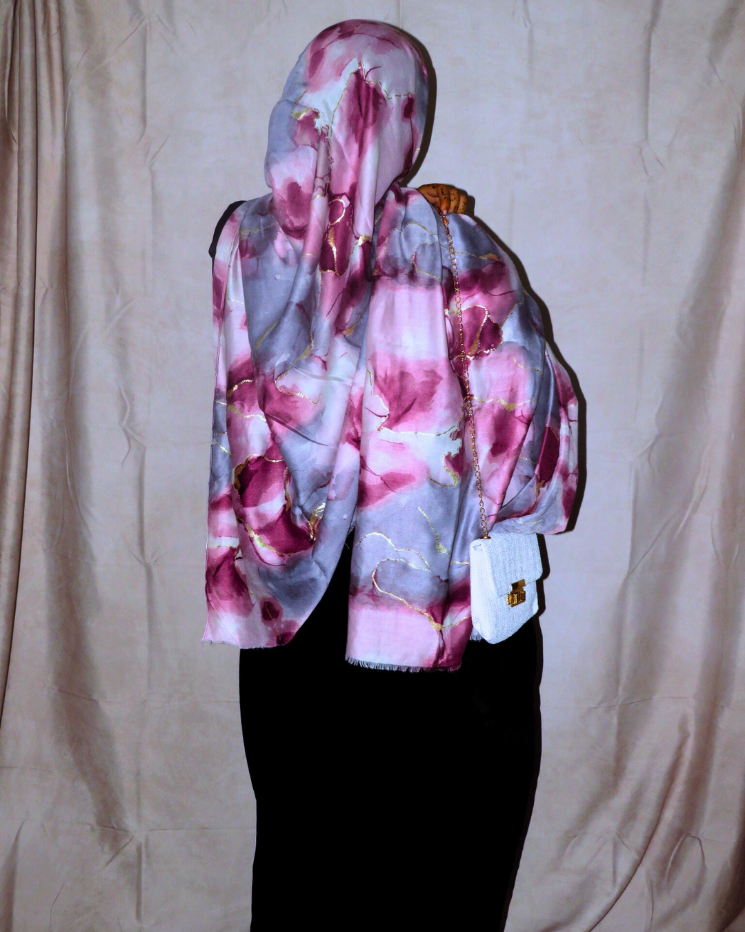 Rose Quartz Marble Print Hijab