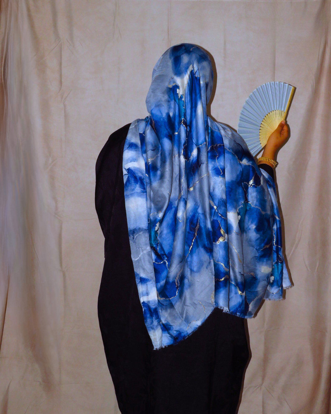 Blue Opal Marble Print Hijab
