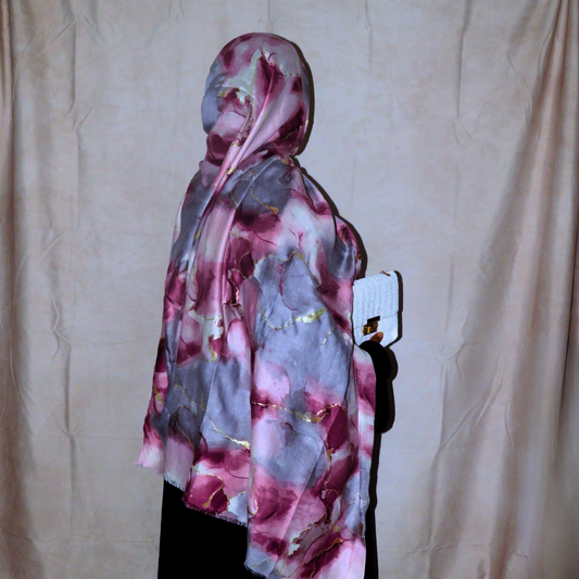 Rose Quartz Marble Print Hijab