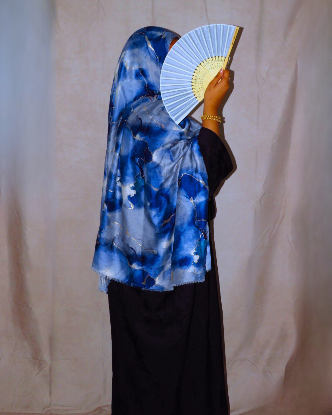 Blue Opal Marble Print Hijab