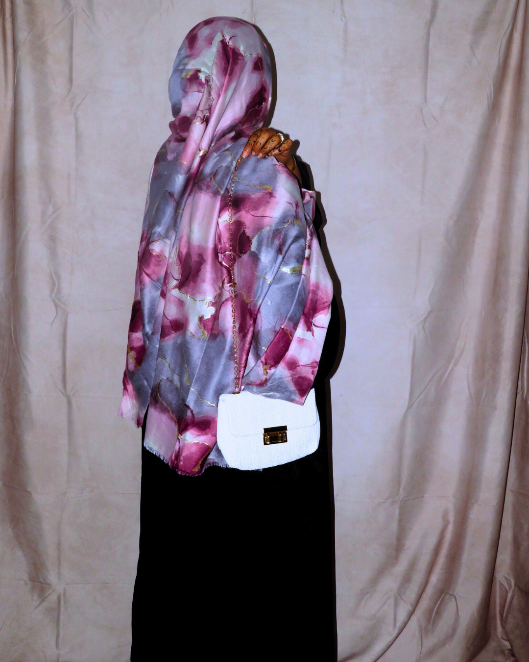 Rose Quartz Marble Print Hijab